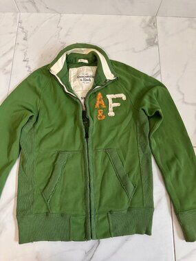 Abercrombie & Fitch Track Jacket Green Men S Muscle Full Zip Athletics